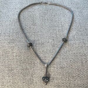 Sterling Silver Industrial Bead Accent Necklace